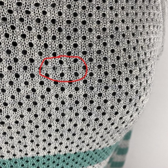 Converse S Striped Open Loose Knit Pullover Acrylic Lightweight Sweater Casual - Picture 6 of 12